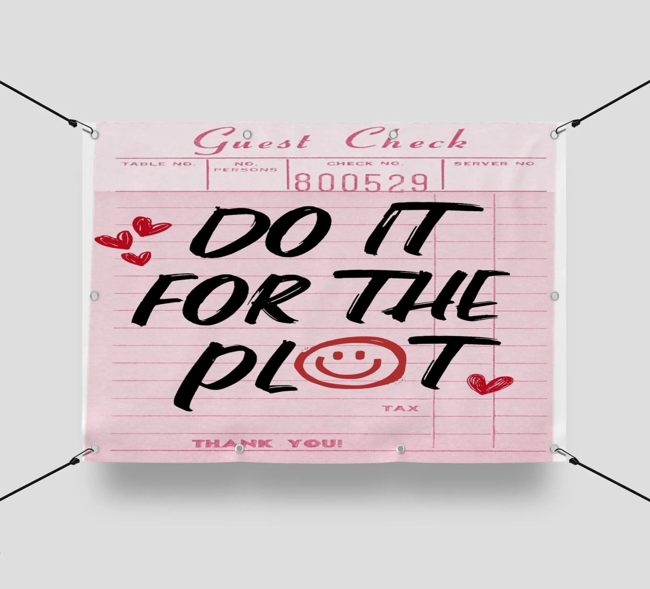 "Do It For The Plot" Retro Guest Check Art - Witty & Bold bâche pvc de ClubArt