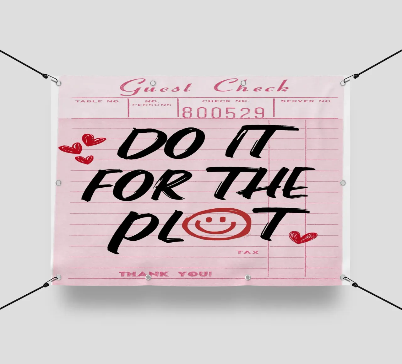 "Do It For The Plot" Retro Guest Check Art - Witty & Bold bâche pvc de ClubArt