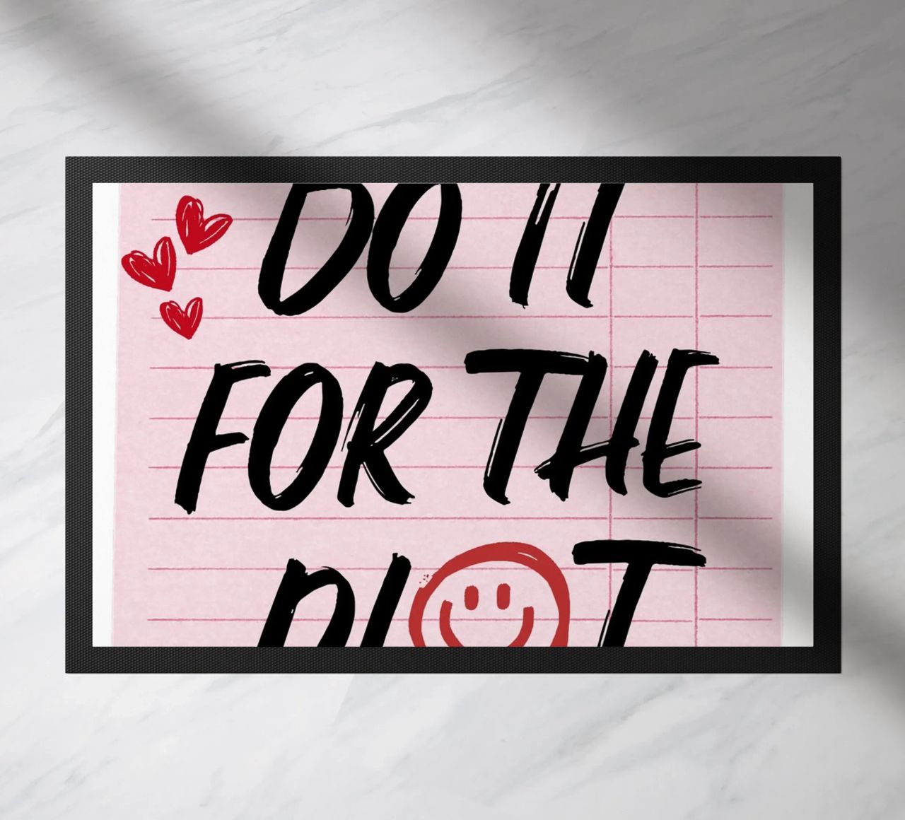 "Do It For The Plot" Retro Guest Check Art - Witty & Bold doormat by ClubArt