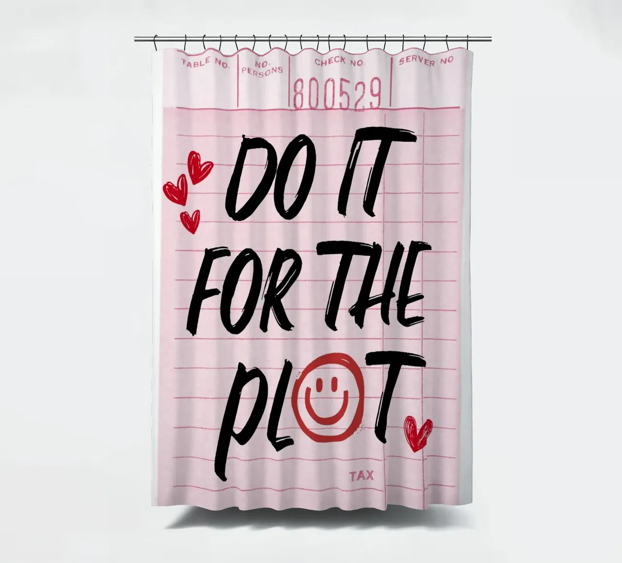 "Do It For The Plot" Retro Guest Check Art - Witty & Bold rideau de douche de ClubArt