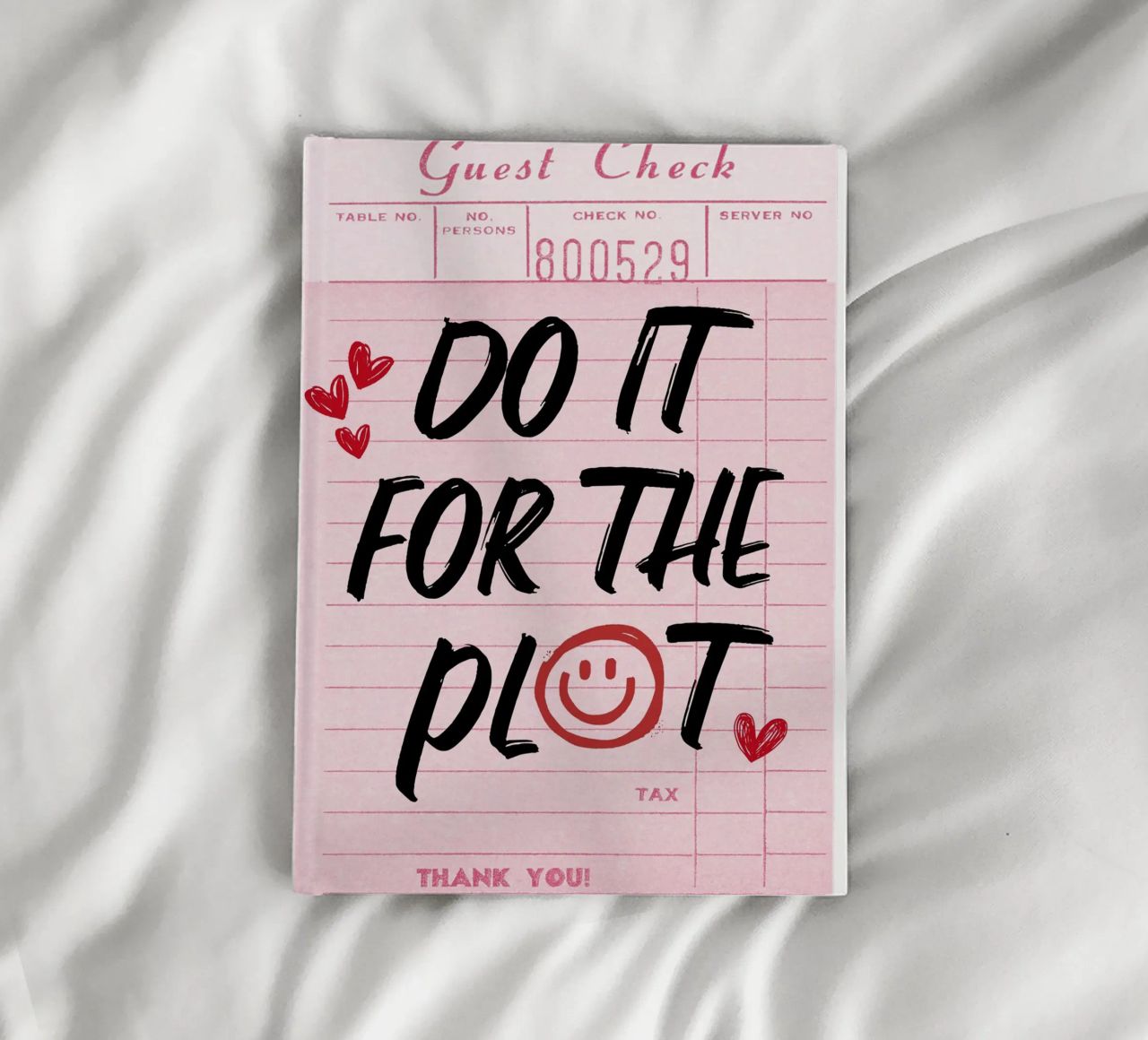 "Do It For The Plot" Retro Guest Check Art - Witty & Bold notebook by ClubArt