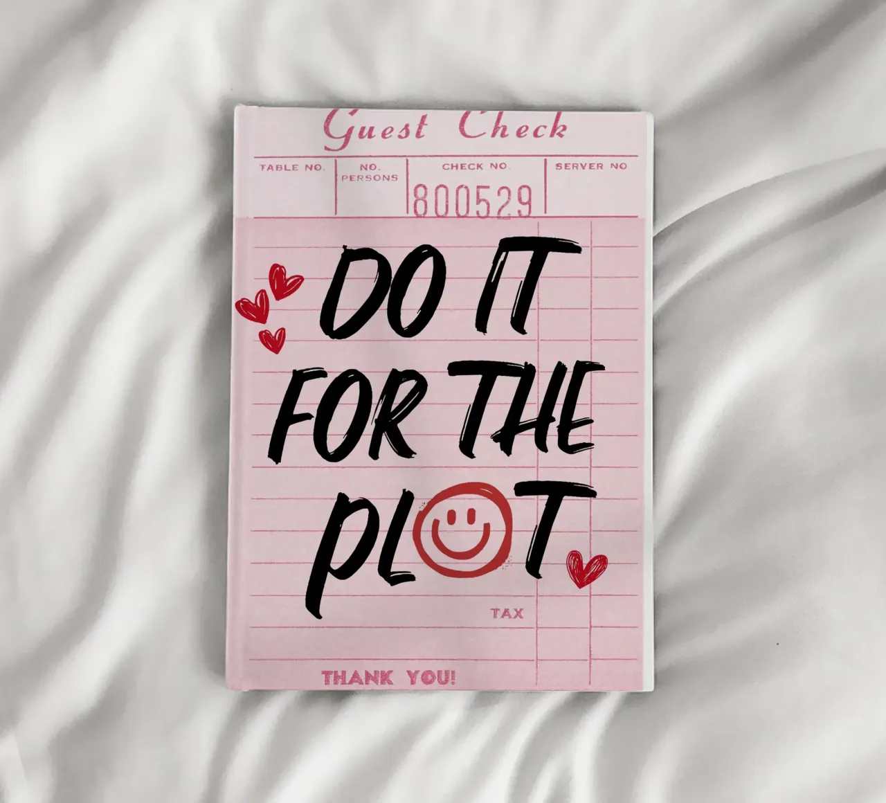 "Do It For The Plot" Retro Guest Check Art - Witty & Bold notebook by ClubArt