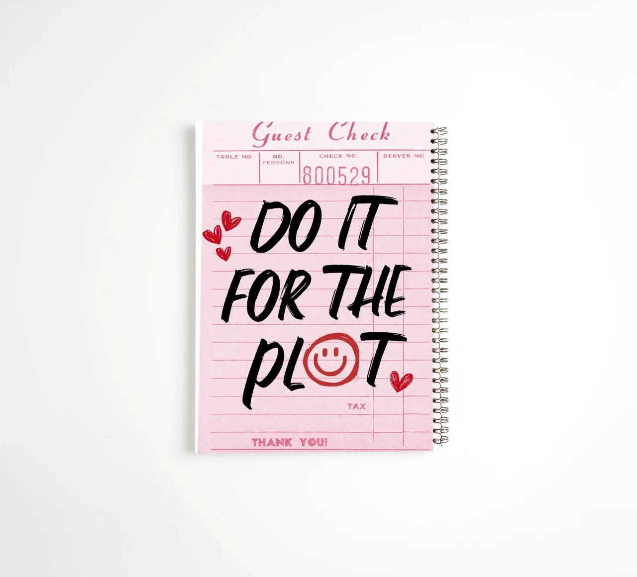 "Do It For The Plot" Retro Guest Check Art - Witty & Bold carnet à spirale de ClubArt