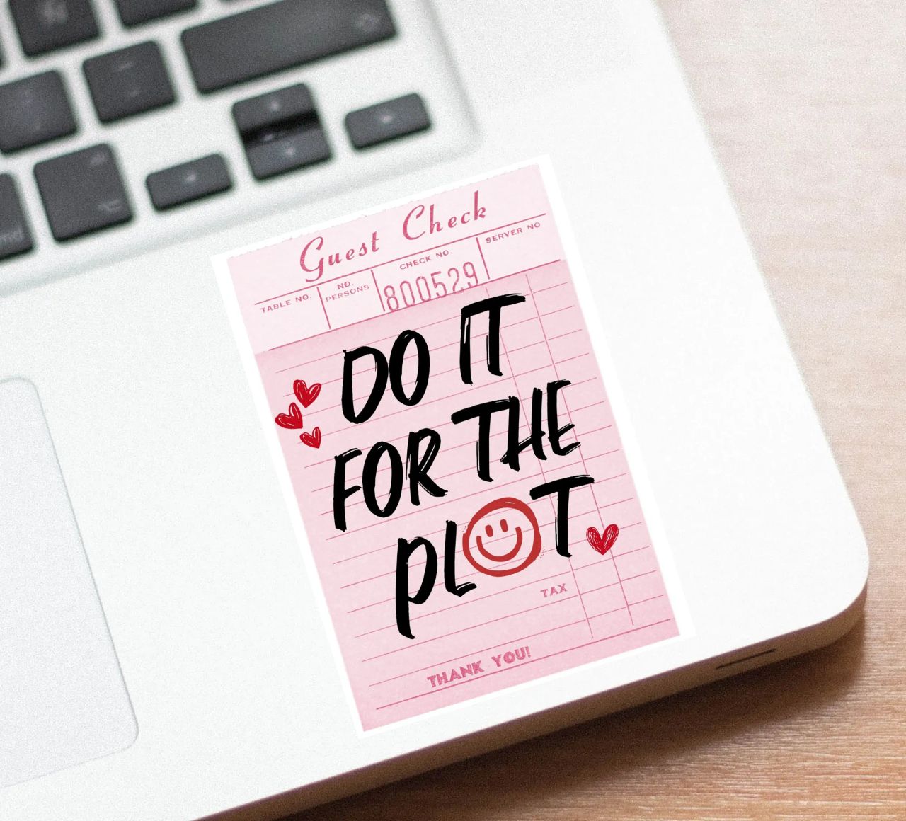 "Do It For The Plot" Retro Guest Check Art - Witty & Bold sticker by ClubArt