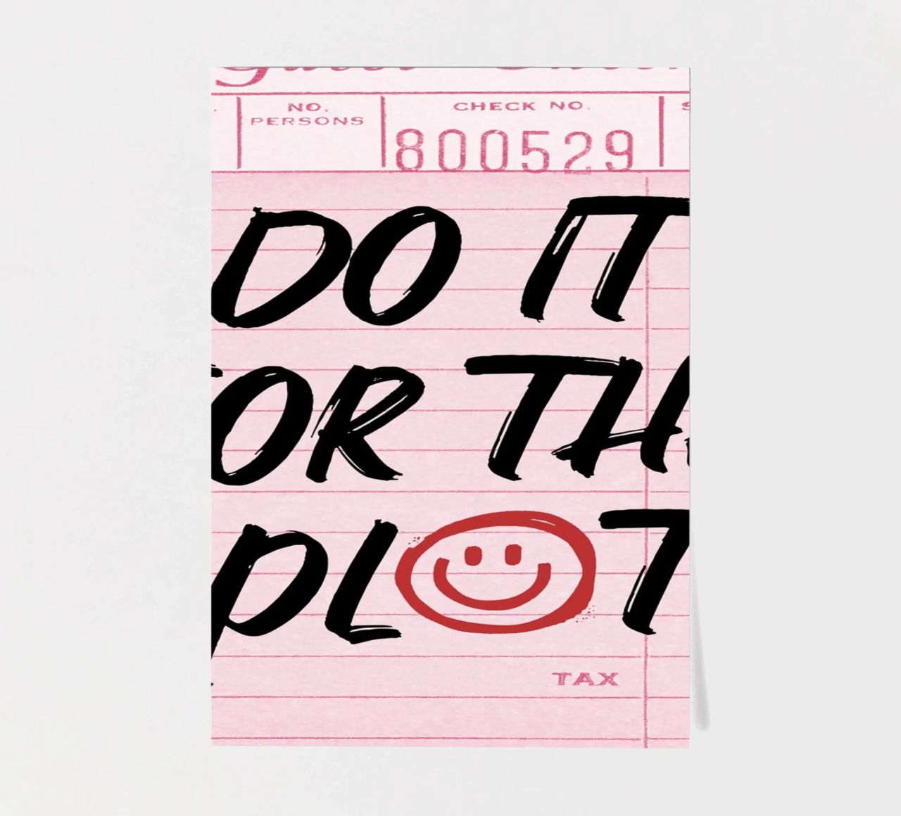 "Do It For The Plot" Retro Guest Check Art - Witty & Bold sticker sheet by ClubArt