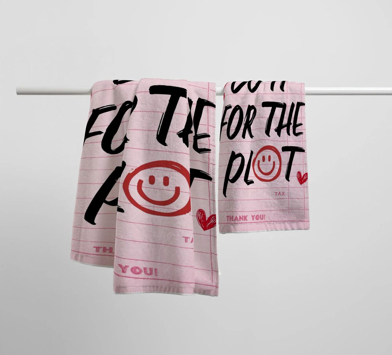 "Do It For The Plot" Retro Guest Check Art - Witty & Bold towel by ClubArt