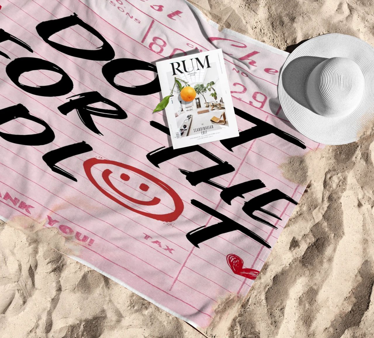 "Do It For The Plot" Retro Guest Check Art - Witty & Bold beach towel by ClubArt