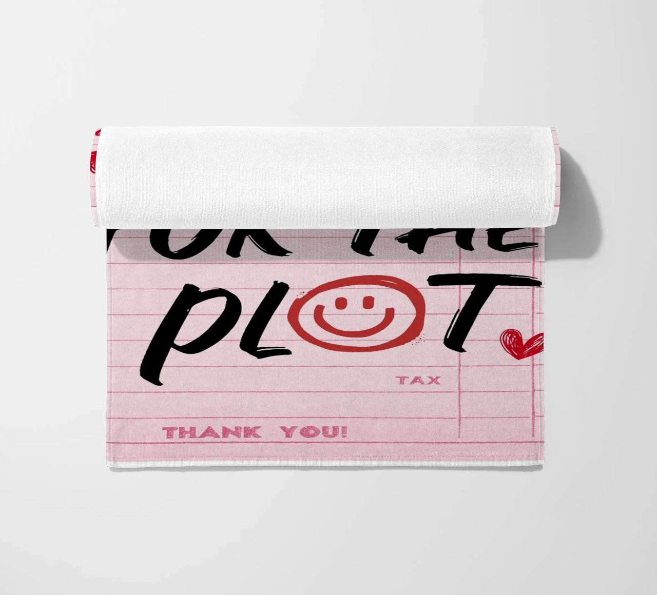 "Do It For The Plot" Retro Guest Check Art - Witty & Bold beach towel by ClubArt