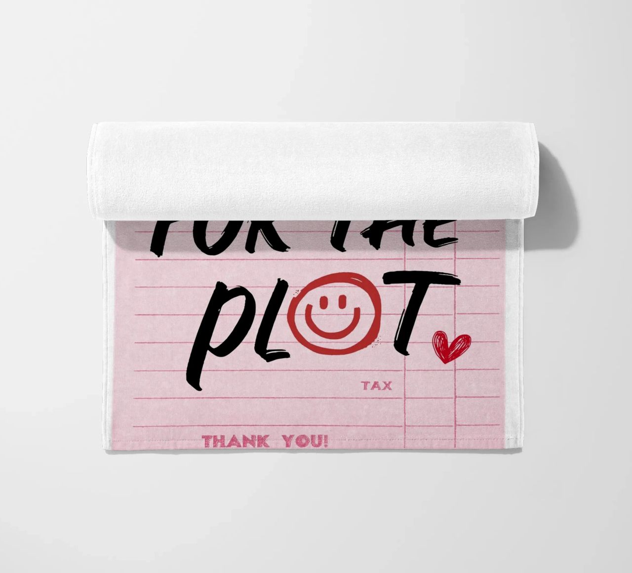 "Do It For The Plot" Retro Guest Check Art - Witty & Bold beach towel by ClubArt