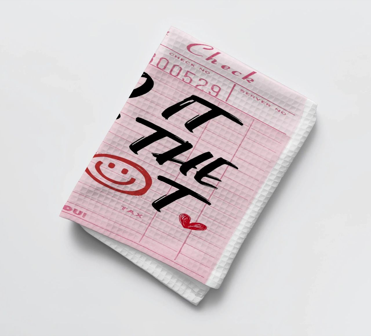 "Do It For The Plot" Retro Guest Check Art - Witty & Bold tea towel by ClubArt