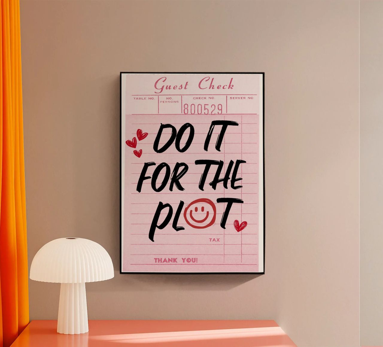 "Do It For The Plot" Retro Guest Check Art - Witty & Bold plexiglas de ClubArt