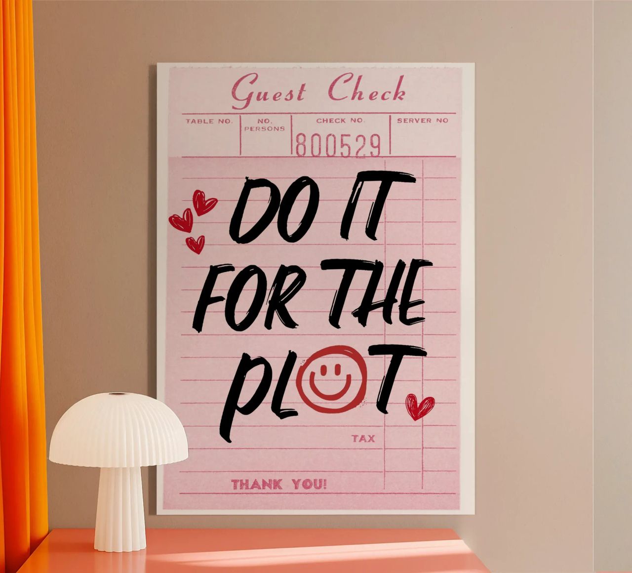 "Do It For The Plot" Retro Guest Check Art - Witty & Bold plexiglas de ClubArt