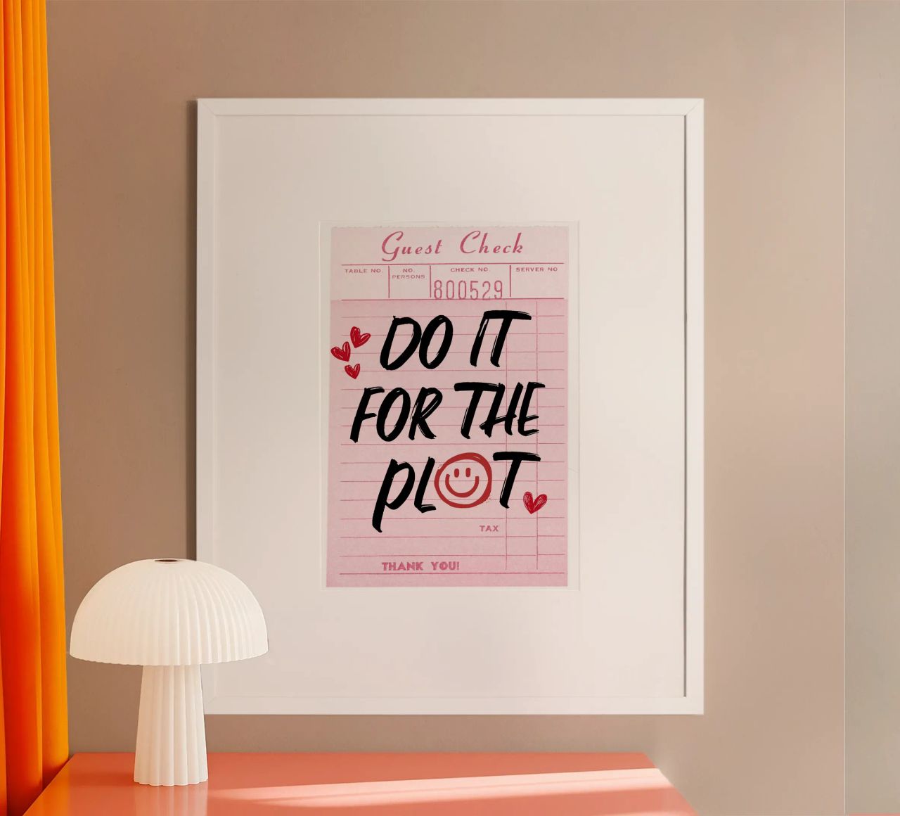 "Do It For The Plot" Retro Guest Check Art - Witty & Bold hahnemühle by ClubArt