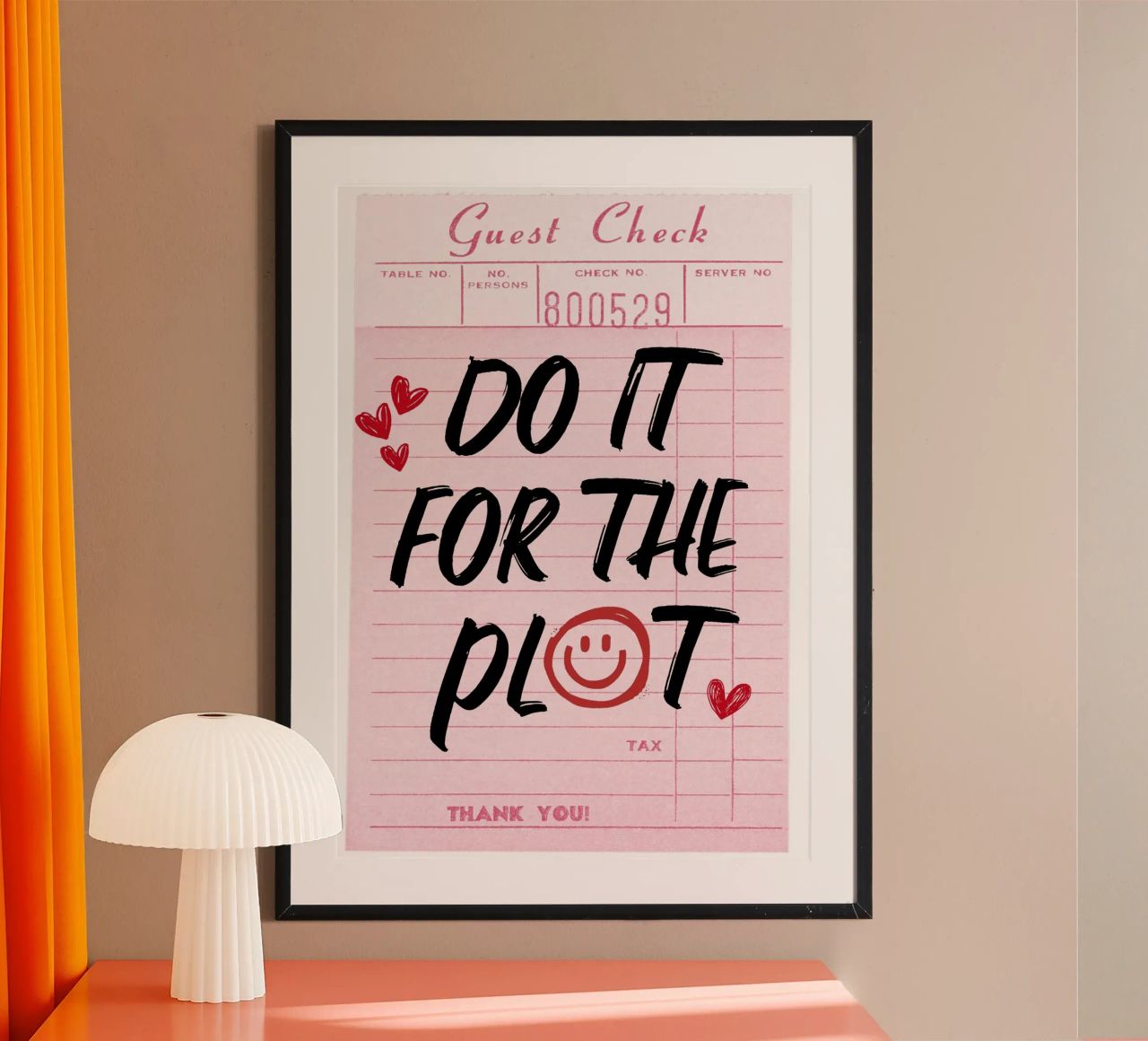 "Do It For The Plot" Retro Guest Check Art - Witty & Bold hahnemühle by ClubArt