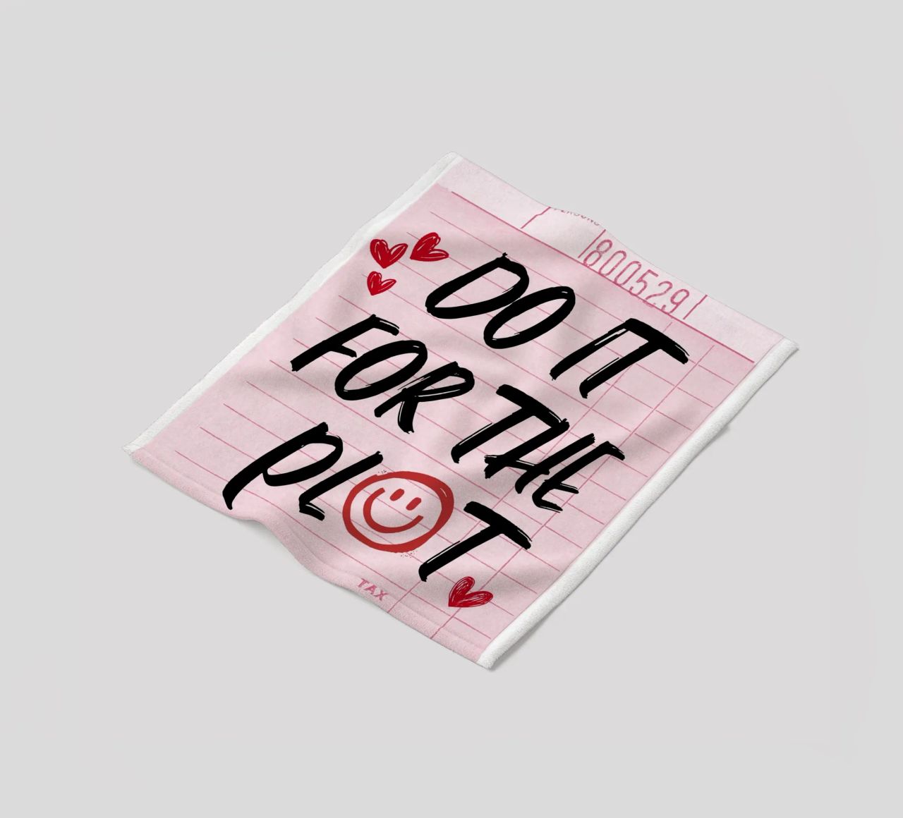 "Do It For The Plot" Retro Guest Check Art - Witty & Bold fleece blanket by ClubArt
