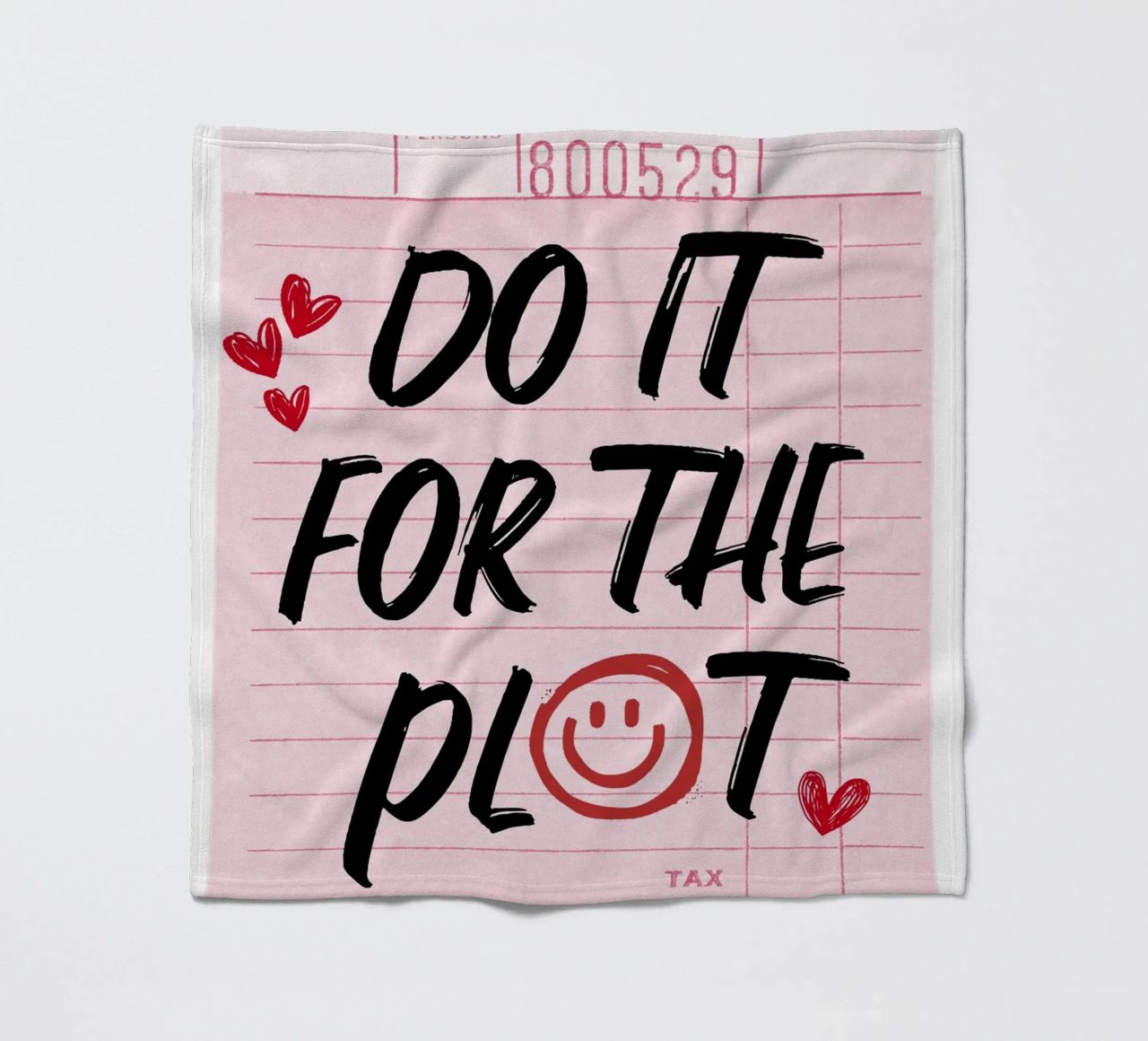 "Do It For The Plot" Retro Guest Check Art - Witty & Bold fleece blanket by ClubArt