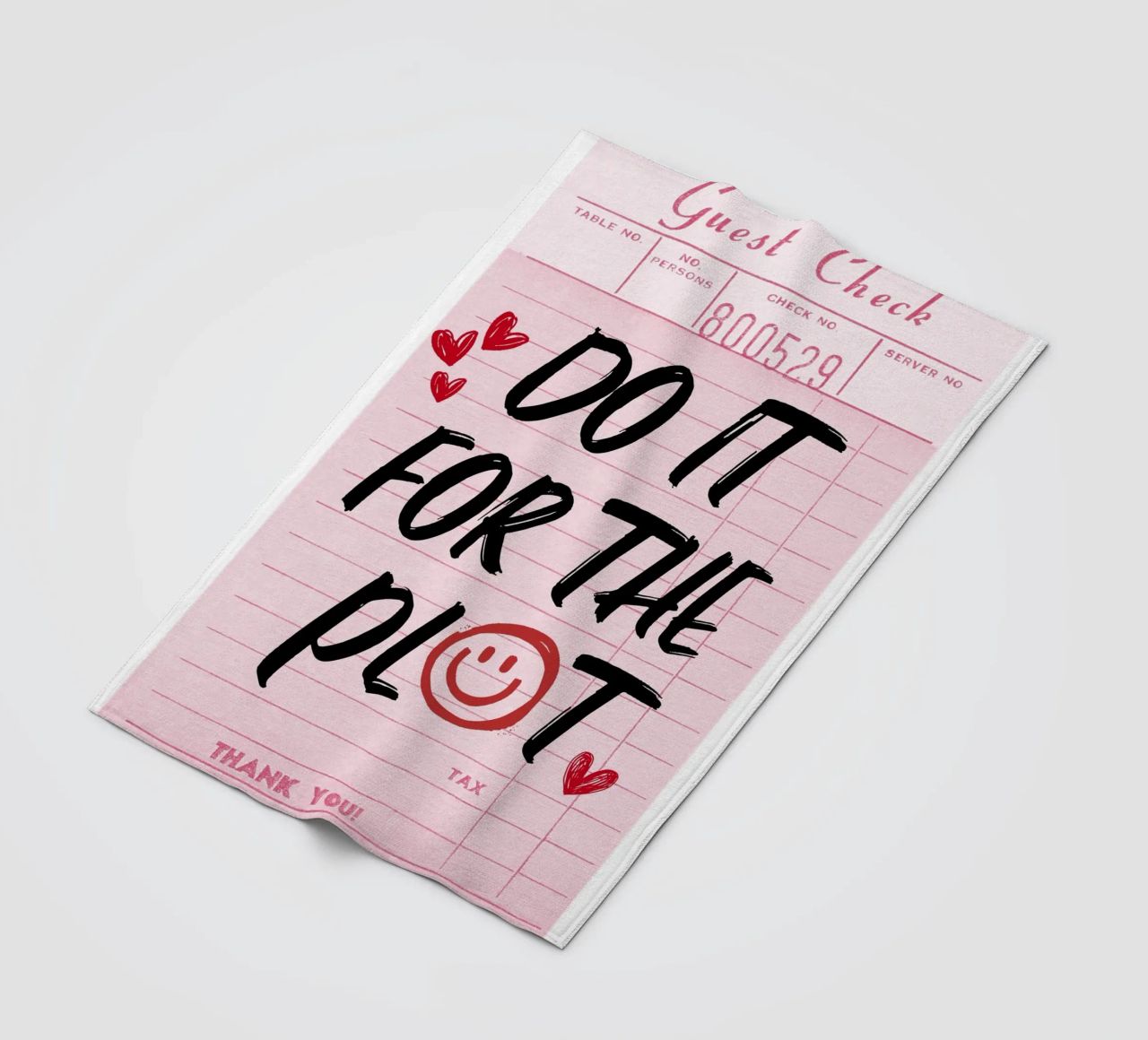 "Do It For The Plot" Retro Guest Check Art - Witty & Bold fleece blanket by ClubArt