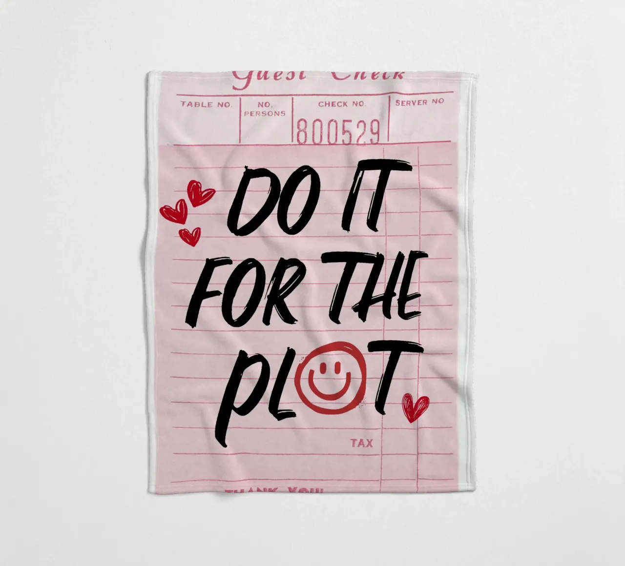 "Do It For The Plot" Retro-Gästescheck-Kunst - witzig und frech Fleecedecke von ClubArt