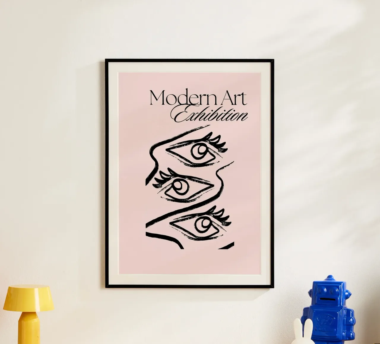 Stampa "Mostra d'arte moderna" Occhi astratti - Rosa e grassetto poster da ClubArt