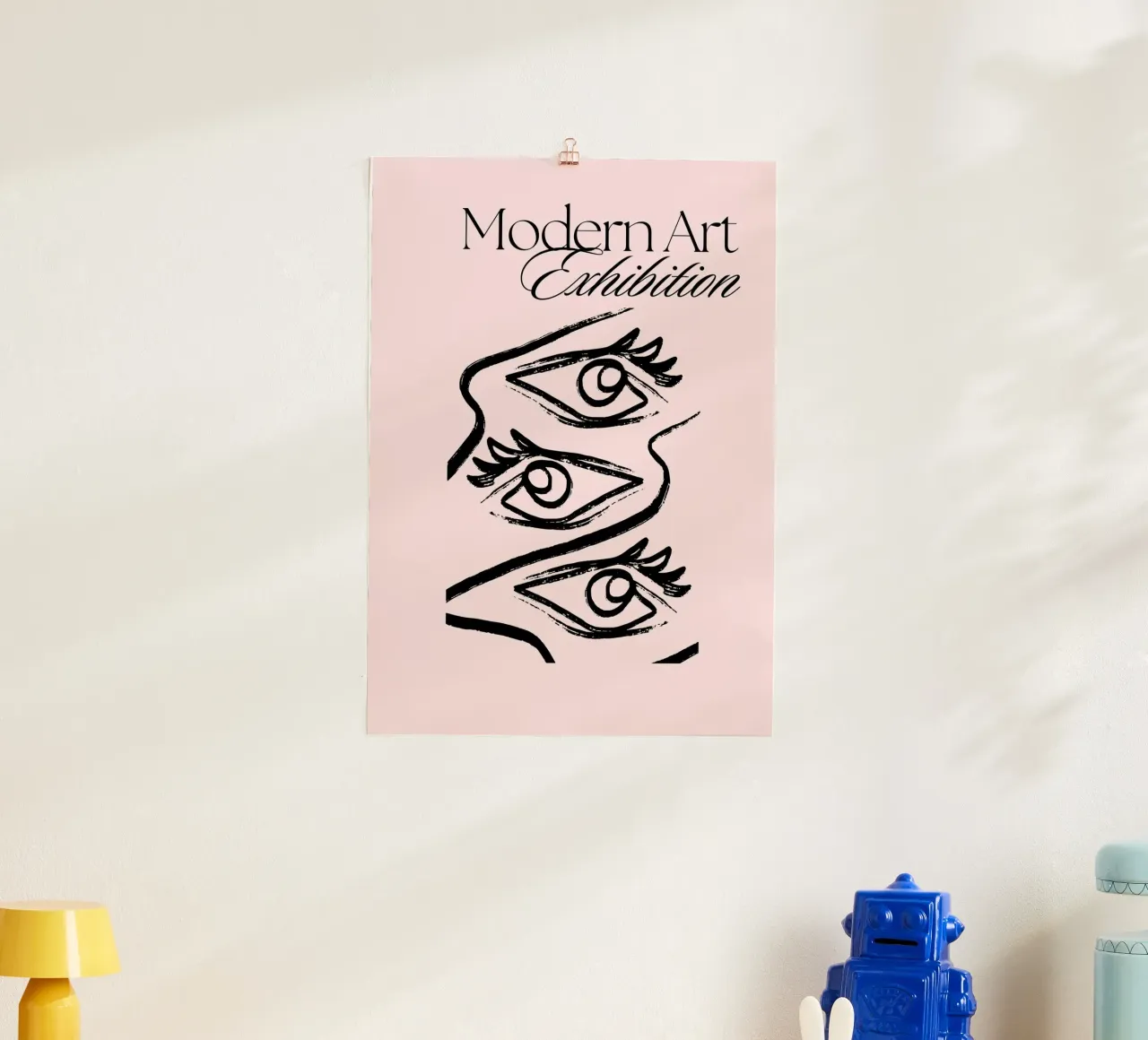 Stampa "Mostra d'arte moderna" Occhi astratti - Rosa e grassetto poster da ClubArt