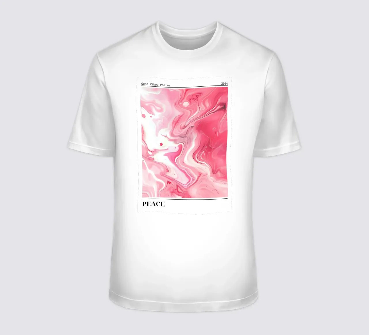 Arte astratta in marmo rosa "Peace" - Poster Good Vibes t-shirt da ClubArt