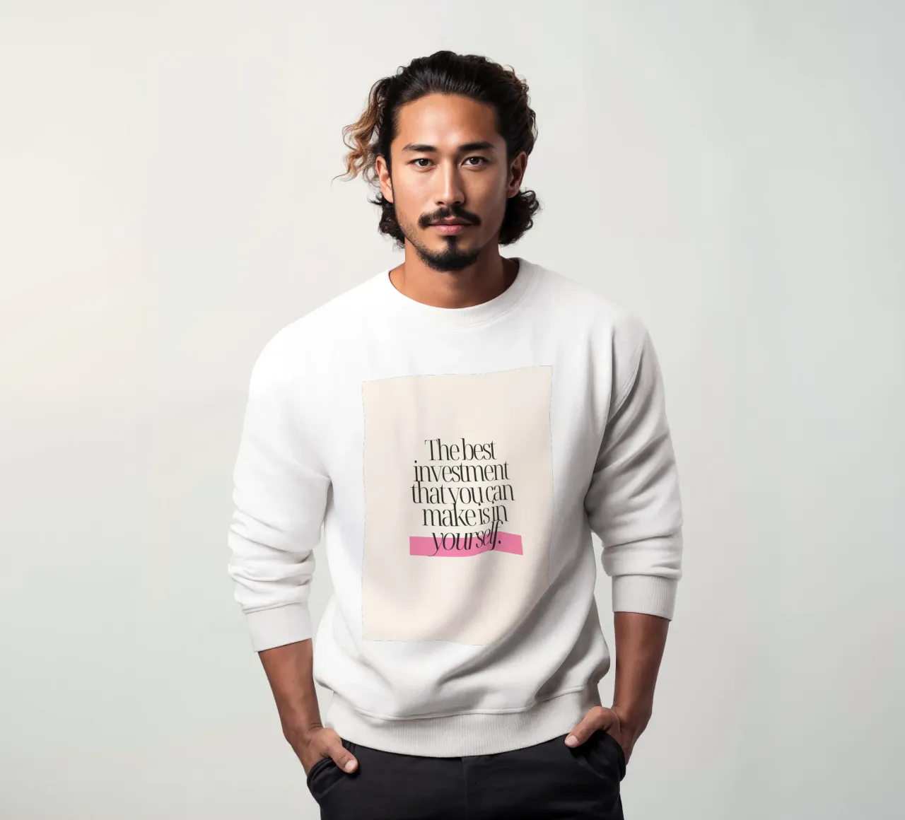 Cita minimalista "Invierte en ti mismo" - Empowering sudadera de ClubArt