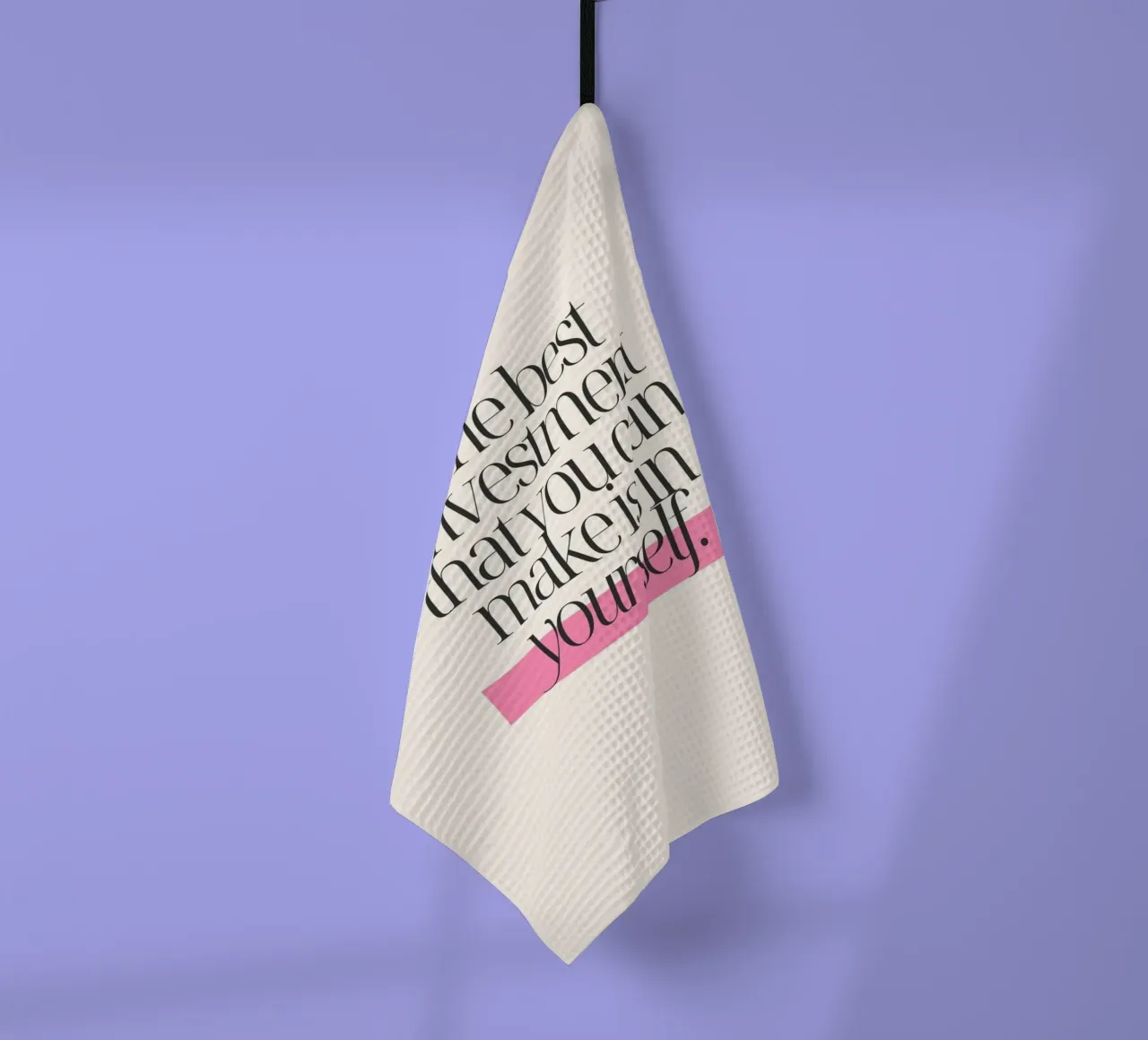 "Invest In Yourself" Minimalist Quote Art - Empowering tea towel by ClubArt