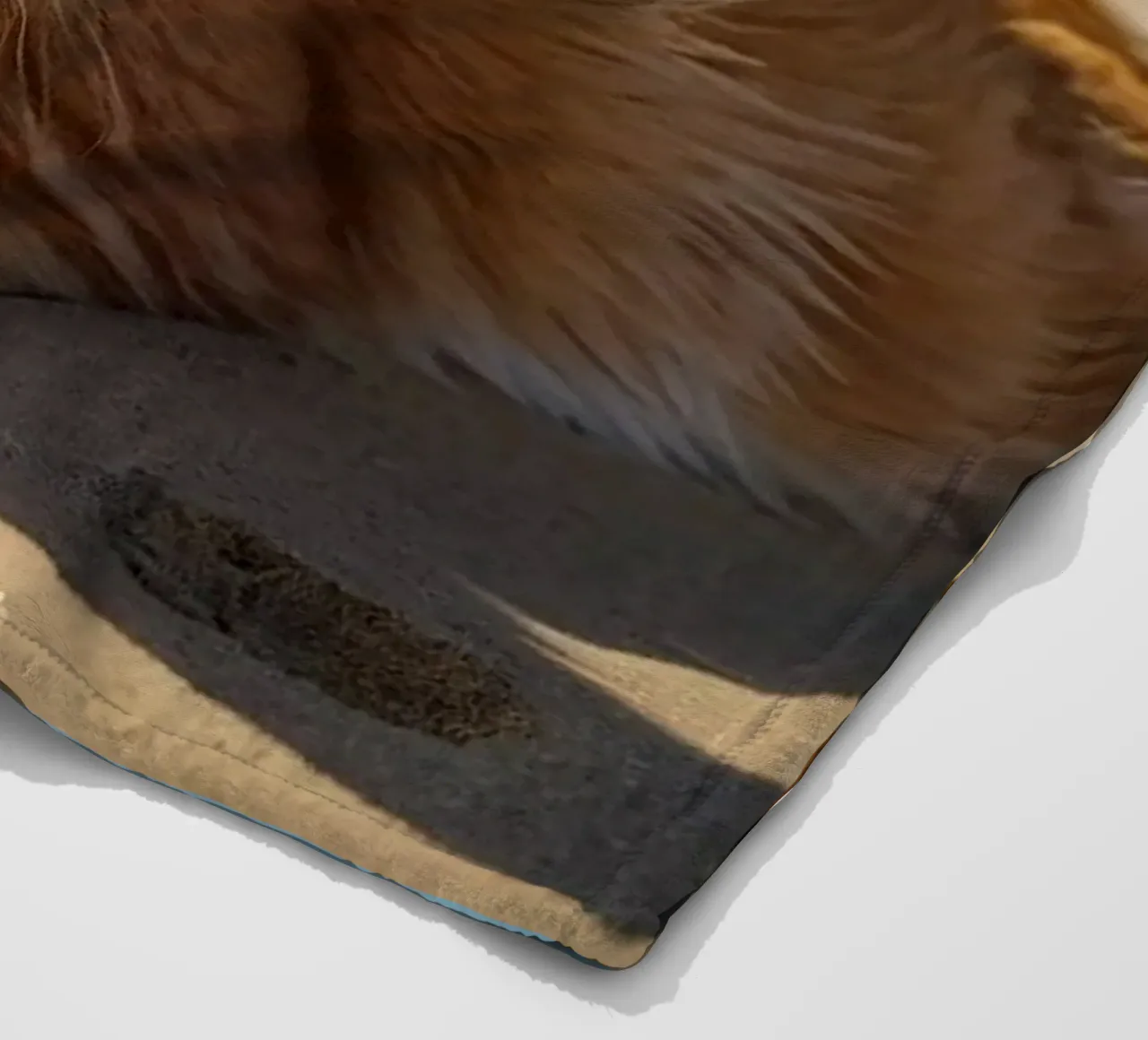 Gatto arancione che si sdraia su una spiaggia assolata con un ombrello coperta in pile da DesignDoodle