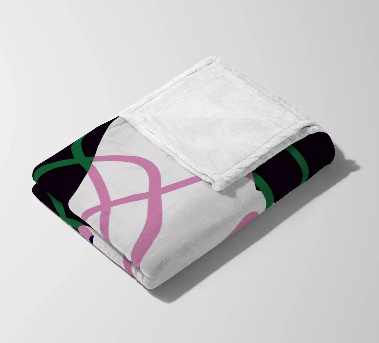 Tessuto bianco e corde verdi 02 coperta in pile da Little Dean