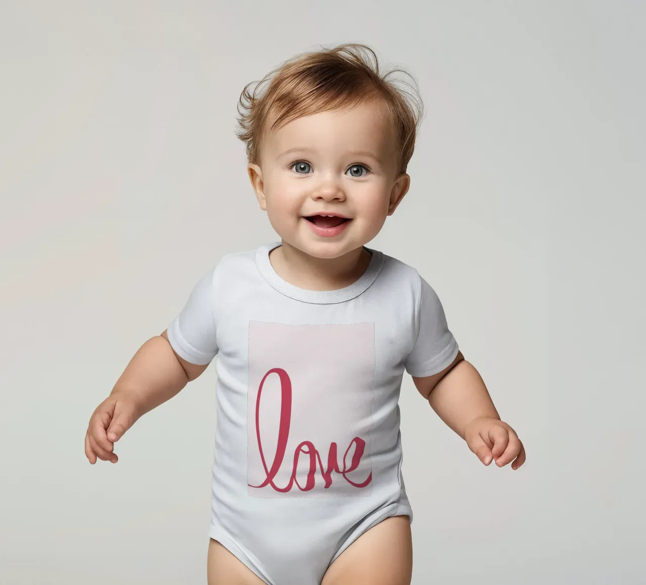 Kunstdruk "Love" Elegant Script - Minimalistisch & Romantisch babyrompertje korte mouwen van ClubArt