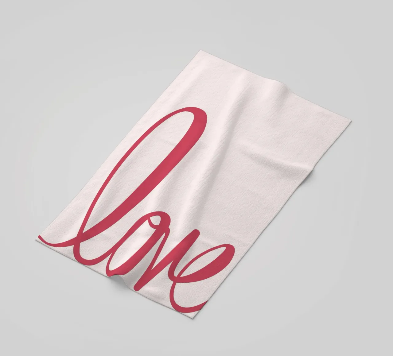 Kunstdruk "Love" Elegant Script - Minimalistisch & Romantisch strandhanddoek van ClubArt