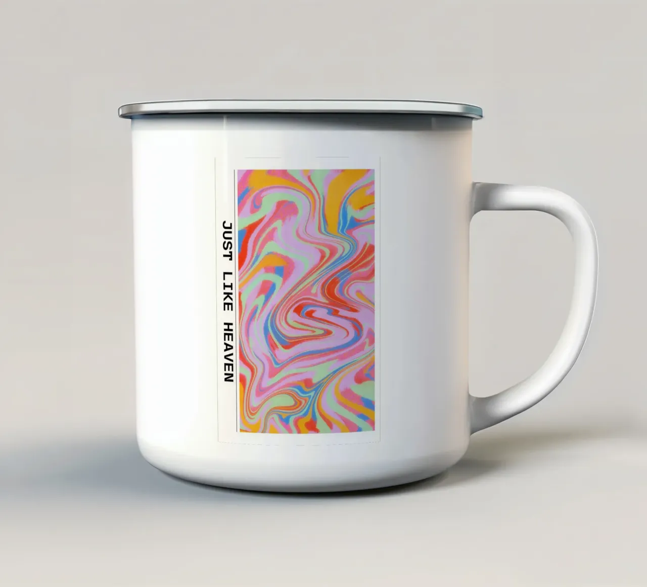 Arte astratta a vortice "Just Like Heaven" - Psichedelico e audace tazza in smalto da ClubArt