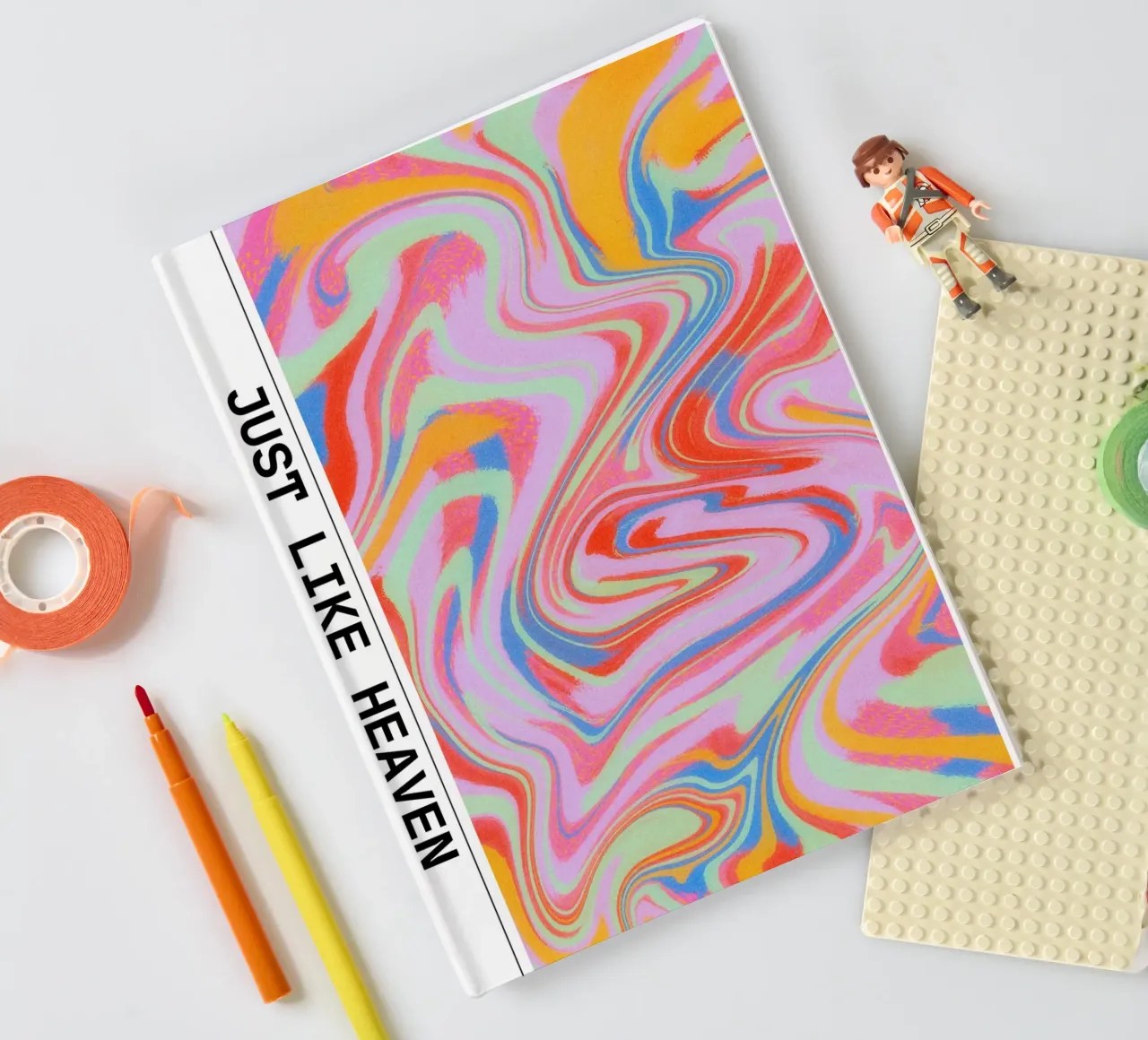 "Just Like Heaven" Swirl Abstract Art - Psychedelic & Bold notebook by ClubArt