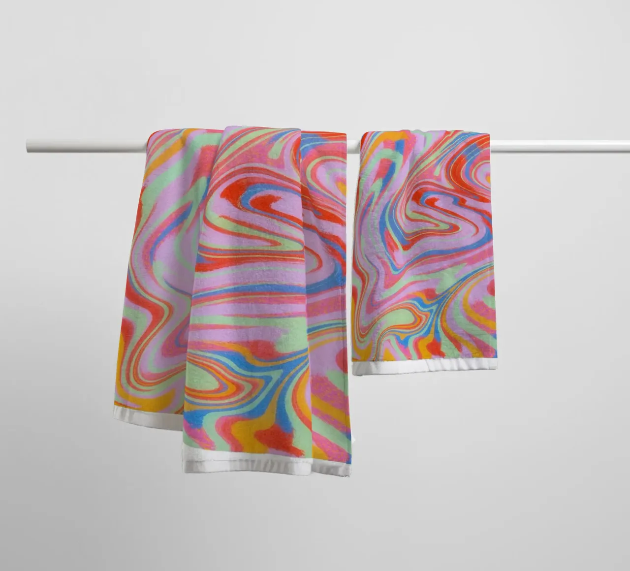 "Just Like Heaven" Swirl Abstract Art - Psychedelic & Bold towel by ClubArt
