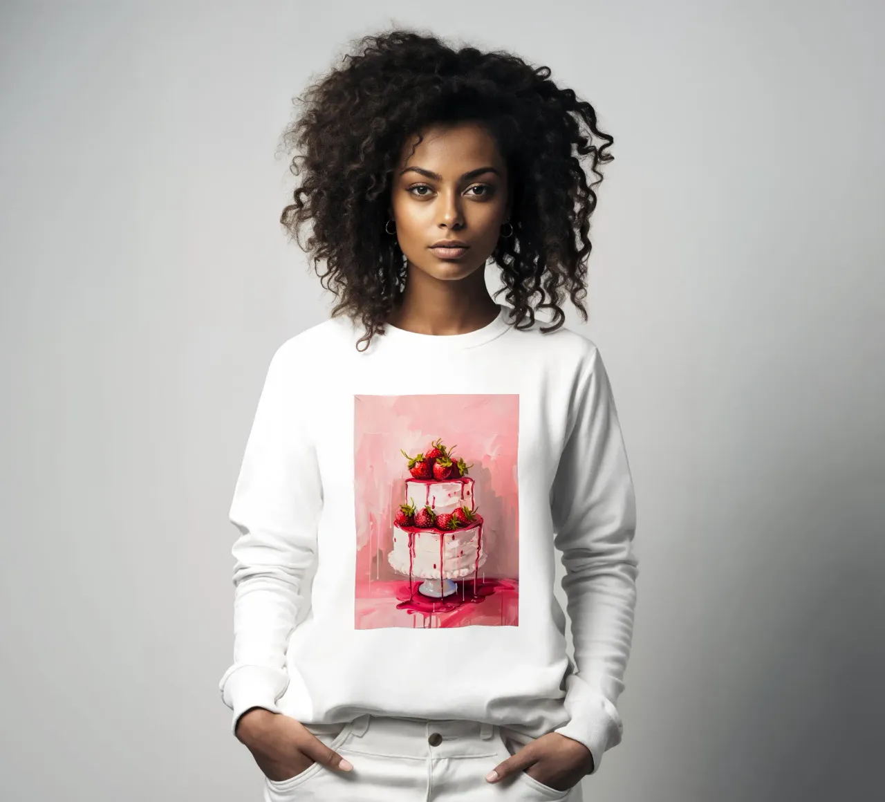 Stampa pop art "Torta a goccia alla fragola" - Sweet & Lush felpa da ClubArt