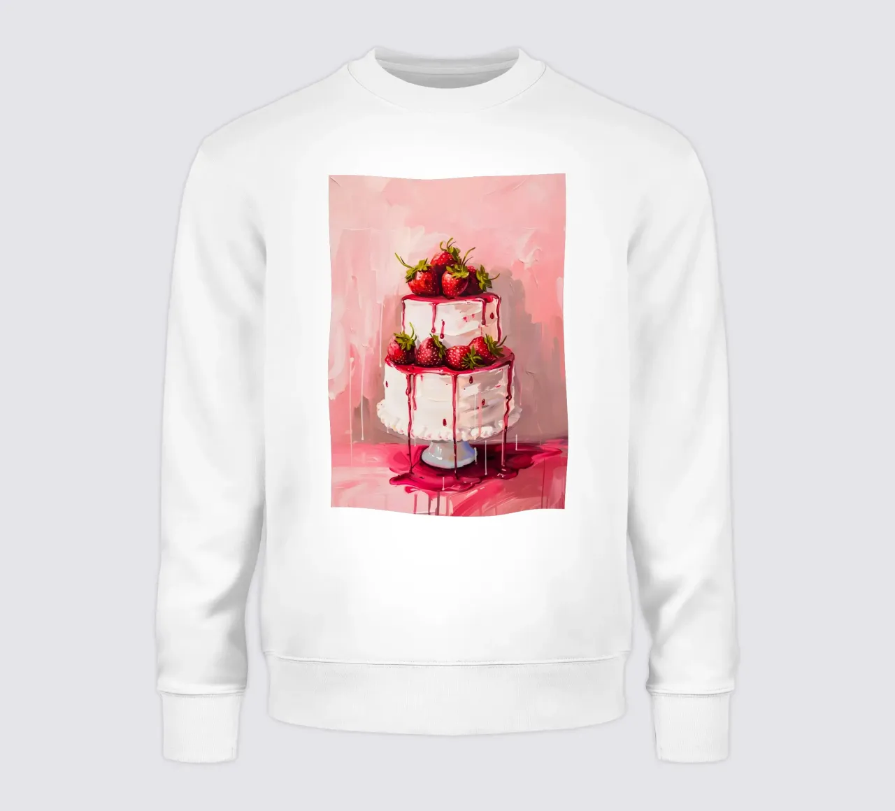 Stampa pop art "Torta a goccia alla fragola" - Sweet & Lush felpa da ClubArt