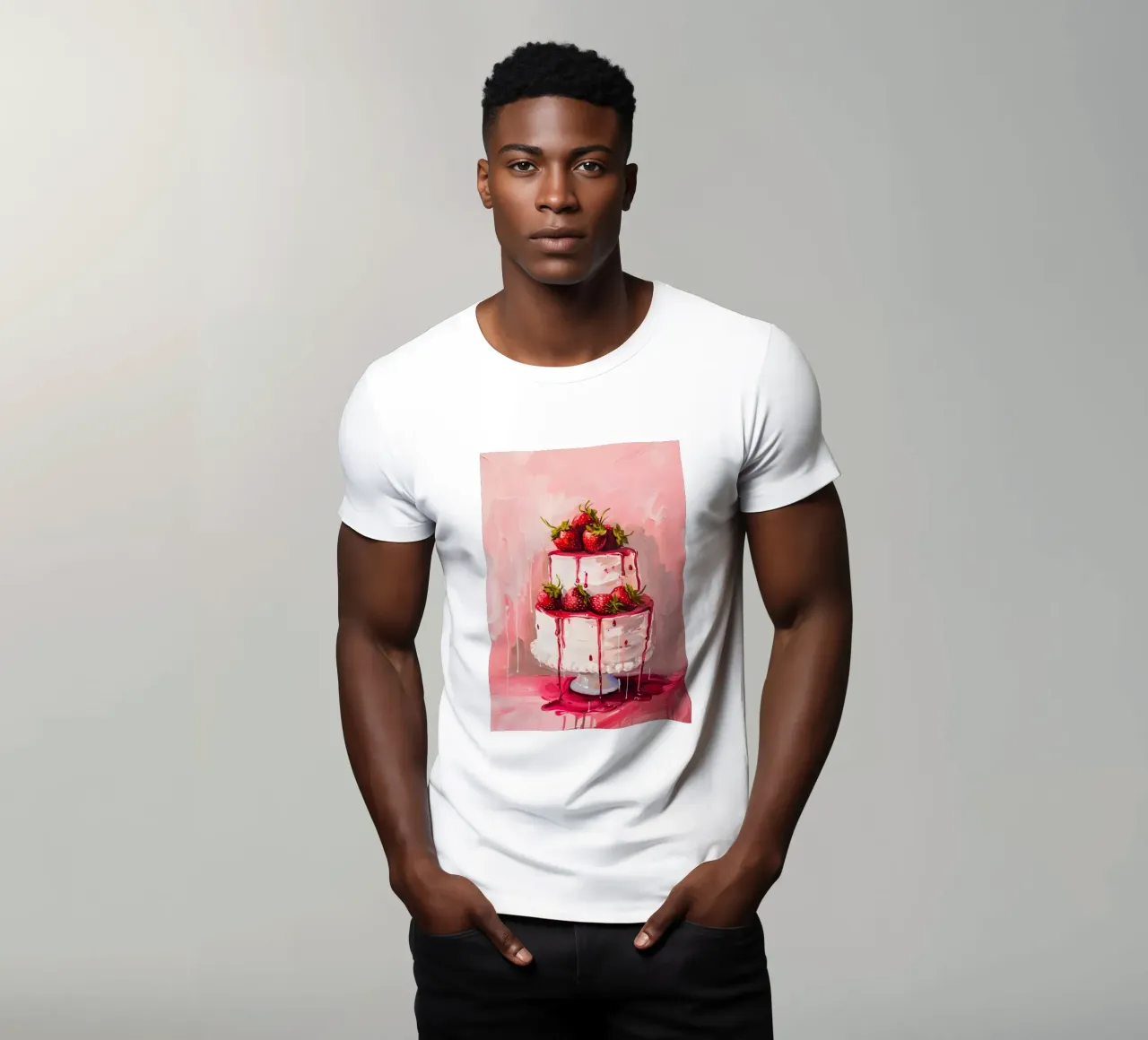 "Strawberry Drip Cake" Pop Art Print - Sweet & Lush t-shirt by ClubArt