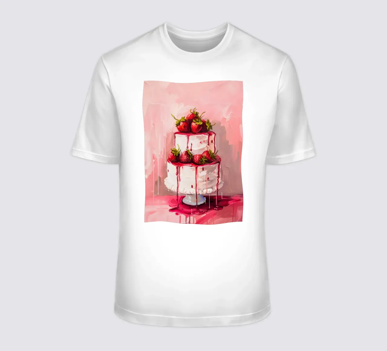 "Strawberry Drip Cake" Pop Art Print - Sweet & Lush t-shirt by ClubArt