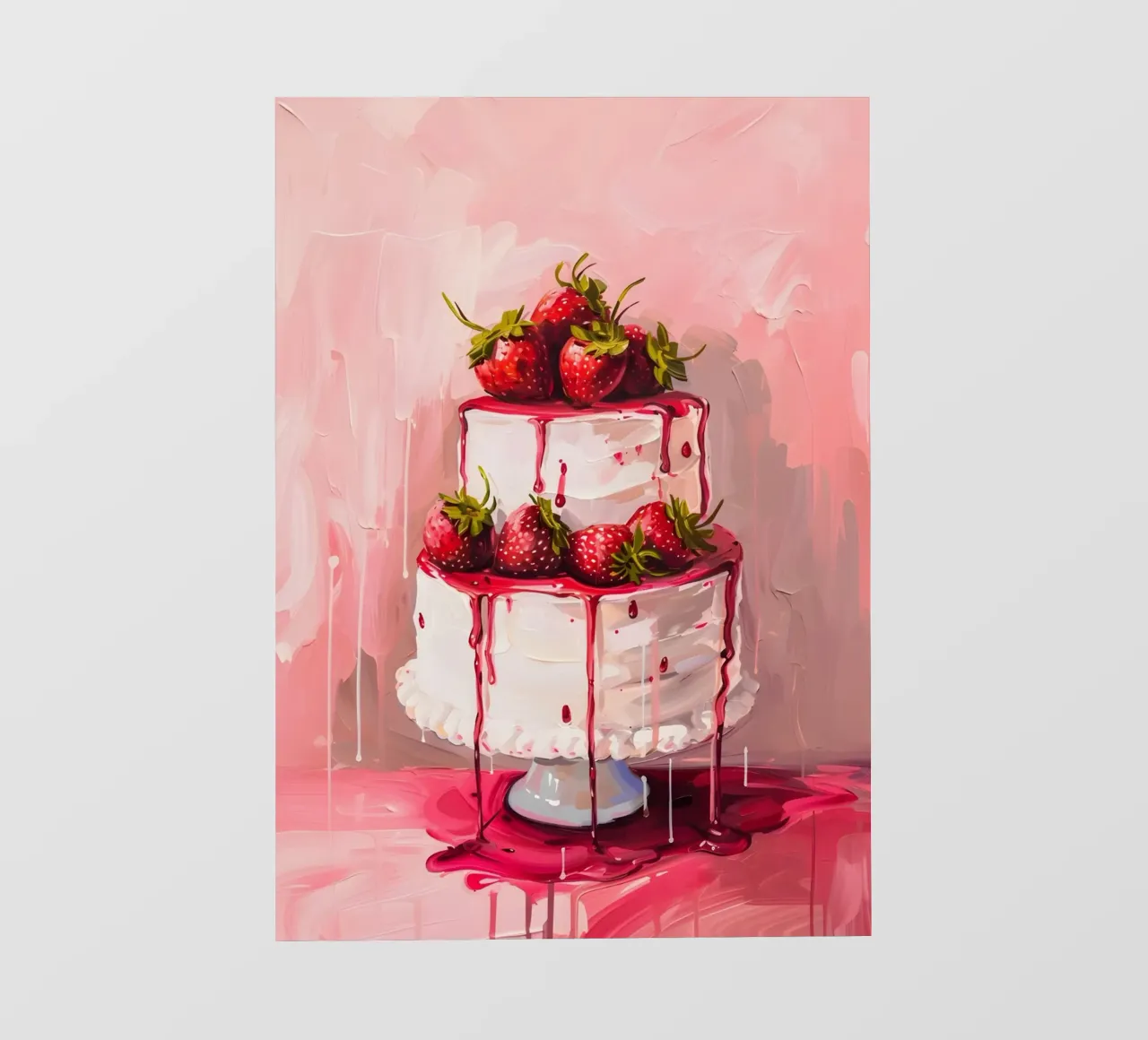 "Strawberry Drip Cake" Pop Art Print - Sweet & Lush pvc cover by ClubArt