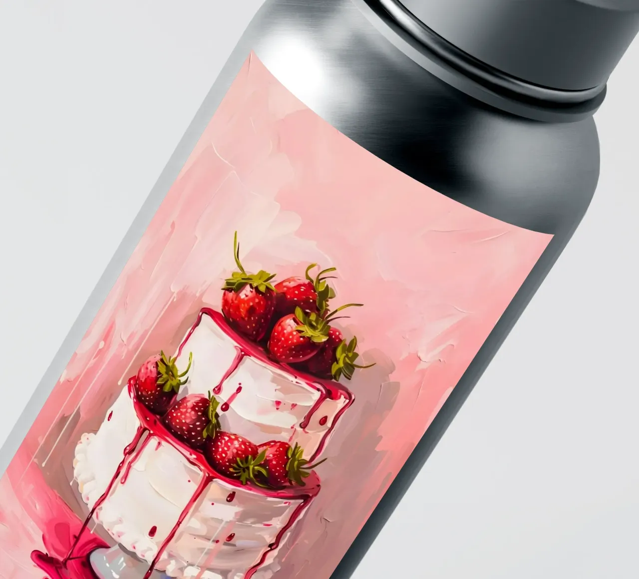 Impression Pop Art "Strawberry Drip Cake" - Sweet & Lush autocollant de ClubArt