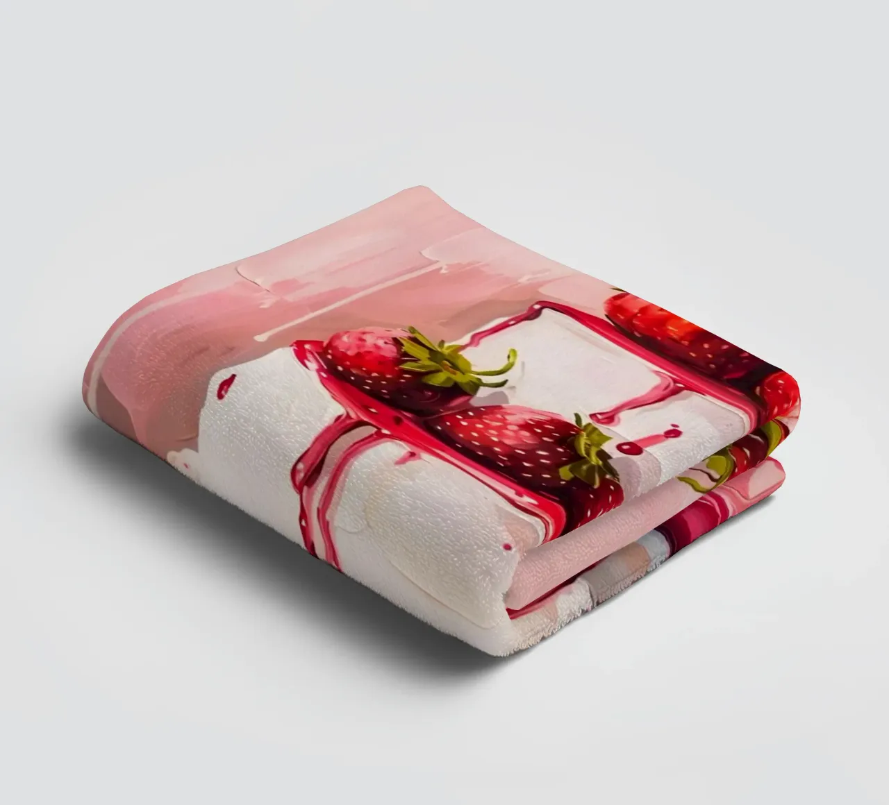 Pop-art print "Aardbeien druppeltaart" - Sweet & Lush badhanddoek van ClubArt