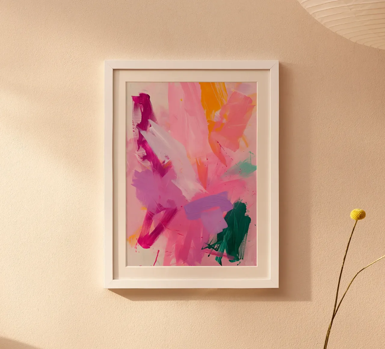 Art expressionniste abstrait "Color Splash" - Vibrant et audacieux poster avec cadre en aluminium de ClubArt
