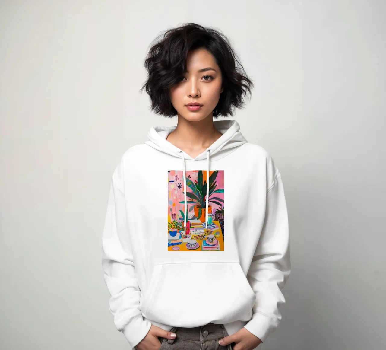 "Botanical Cafe" Lebendige abstrakte Kunst - üppig und eklektisch Hoodie von ClubArt