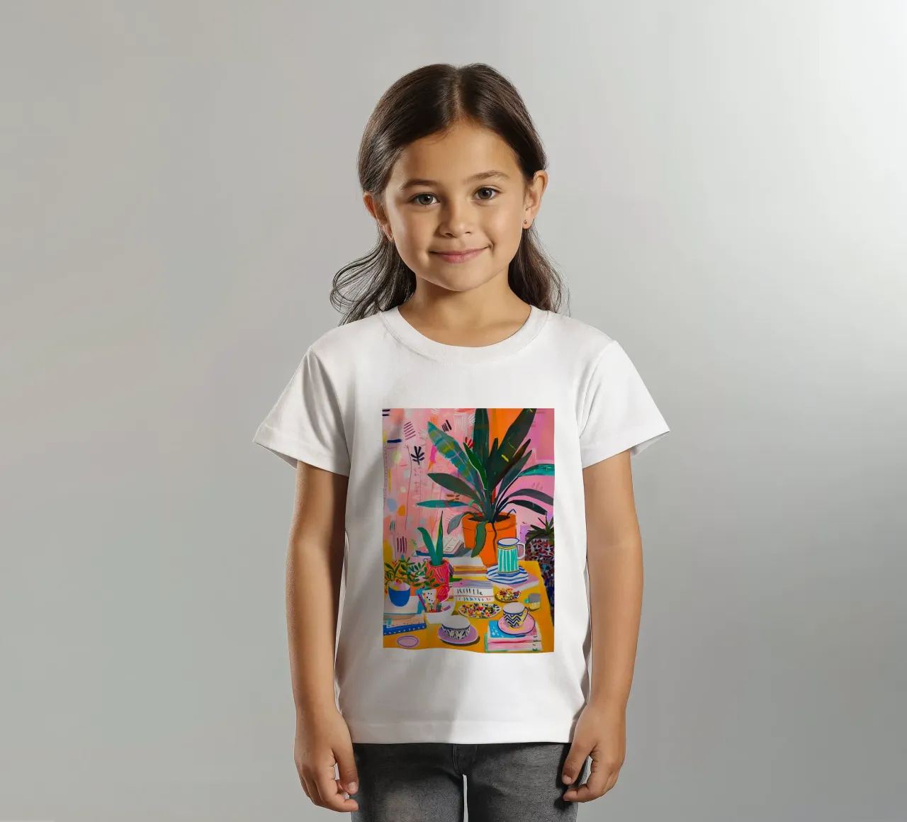 "Botanical Cafe" Lebendige abstrakte Kunst - üppig und eklektisch Kinder T-Shirt von ClubArt