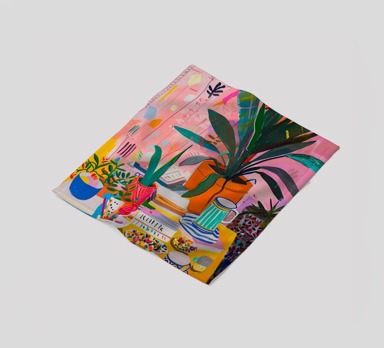 "Botanical Cafe" Vibrant Abstract Art - Lush & Eclectic fleece blanket by ClubArt