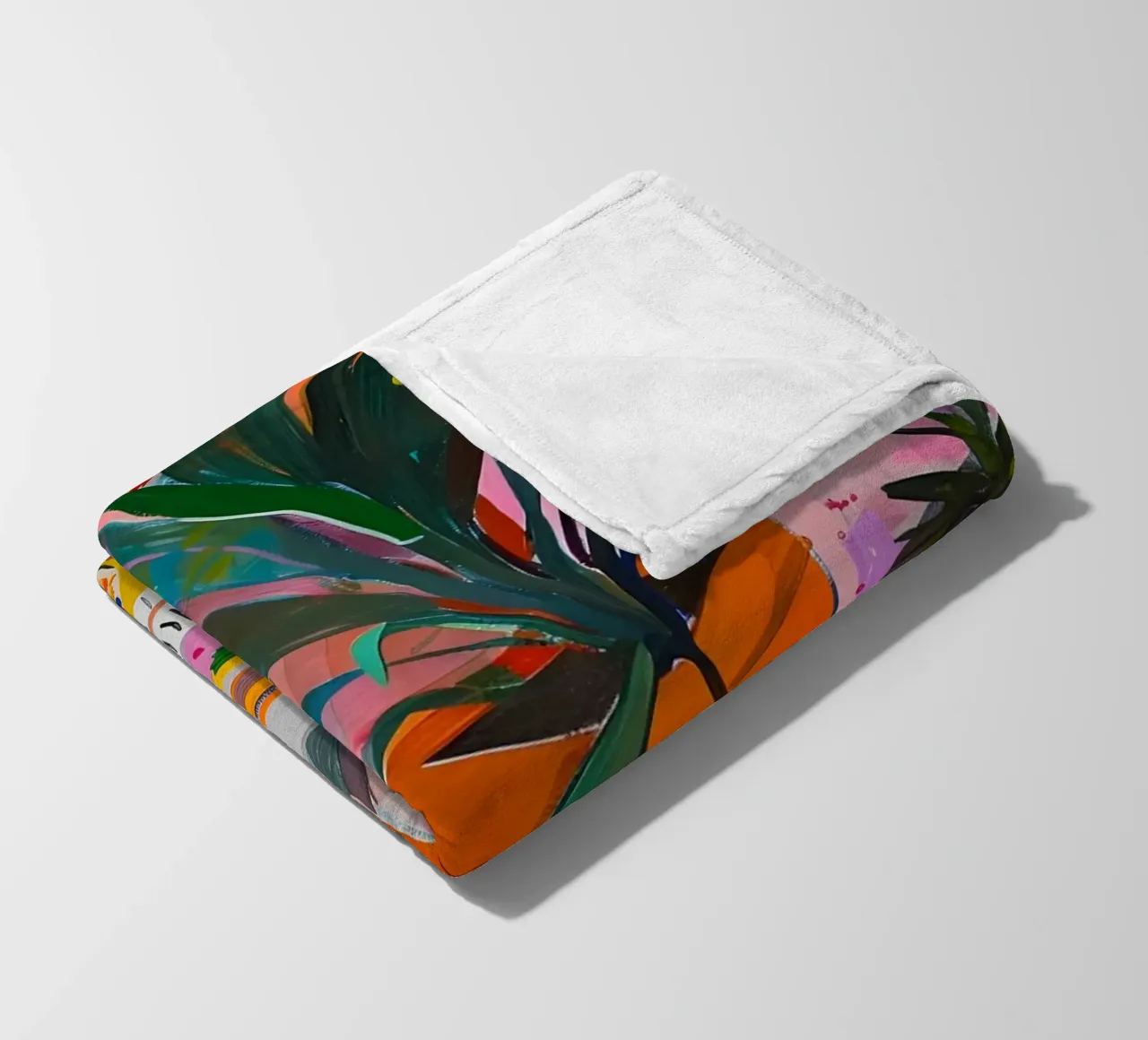 "Botanical Cafe" Vibrant Abstract Art - Lush & Eclectic fleece blanket by ClubArt
