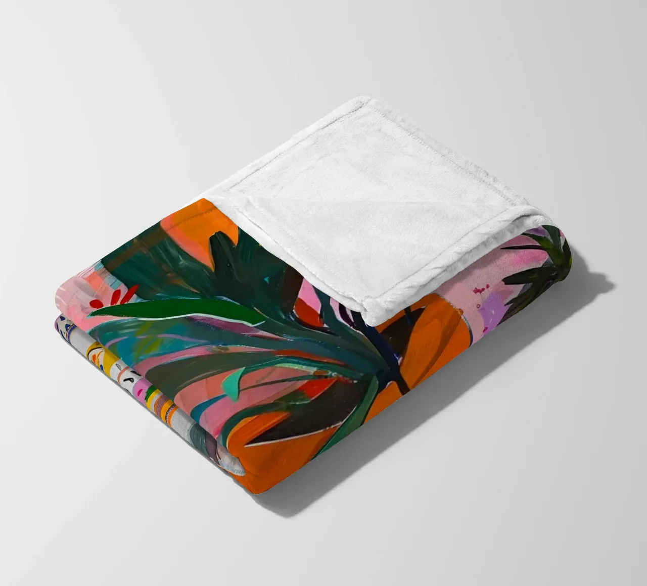 "Botanical Cafe" Vibrant Abstract Art - Lush & Eclectic fleece blanket by ClubArt