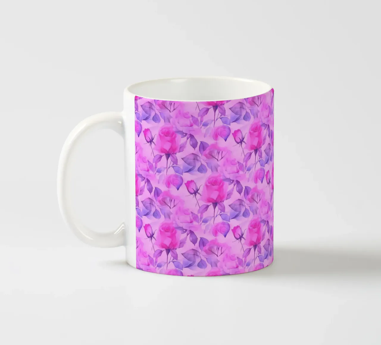 Rose delicate rosa e blu tazza in ceramica da SilverPegasus
