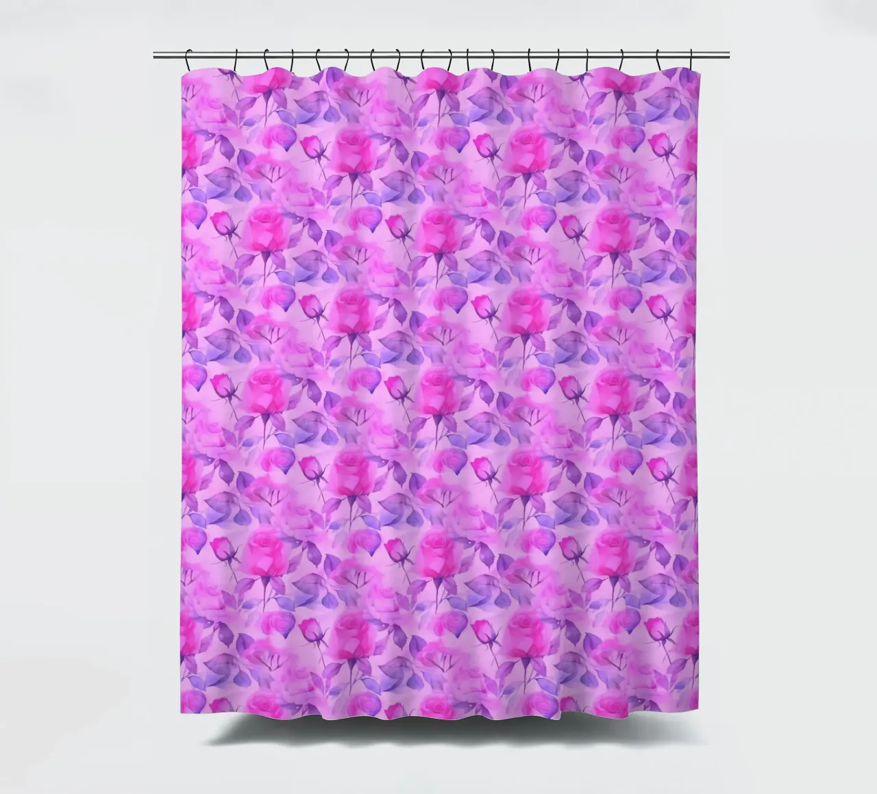 Zarte Rosen Rosa und Blau Duschvorhang von SilverPegasus