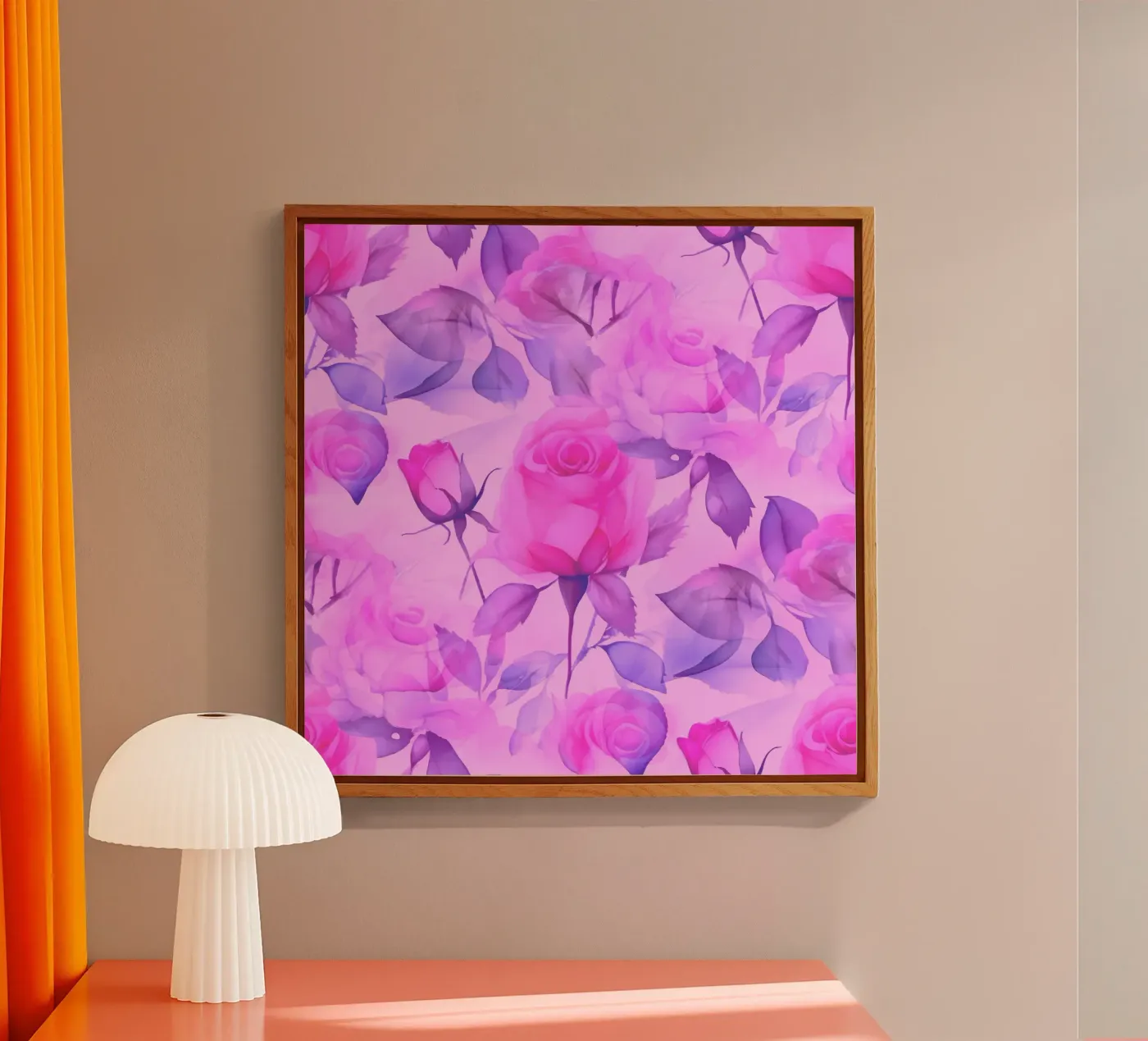 Delicate Roses Pink and Blue Acryl-Glas von SilverPegasus